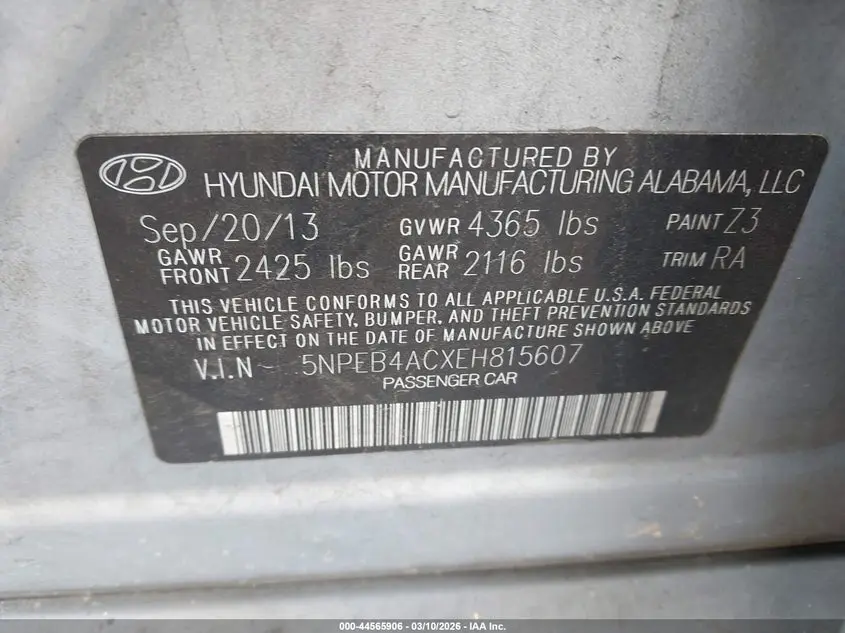 2014 HYUNDAI SONATA GLS