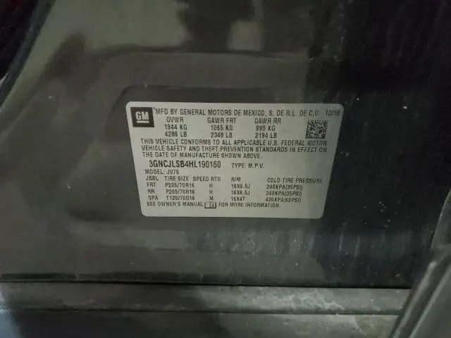 2017 CHEVROLET TRAX 1LT  