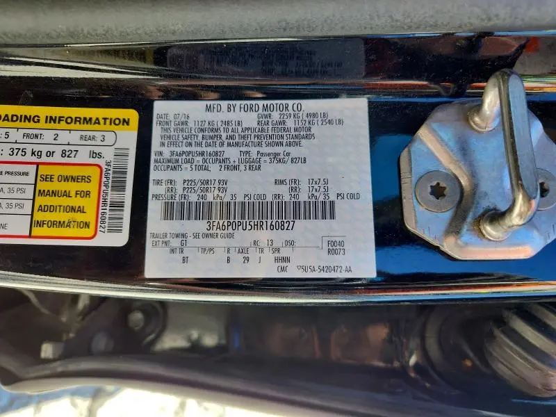 2017 FORD FUSION SE PHEV  