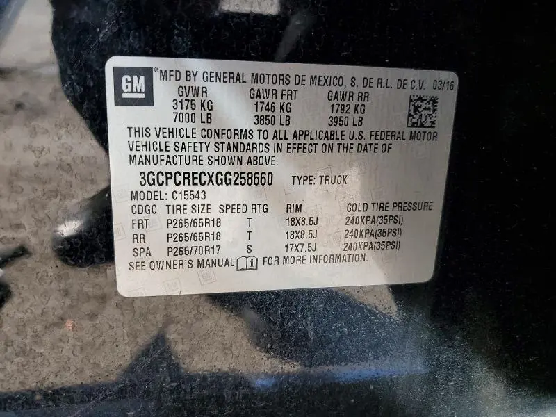 2016 CHEVROLET SILVERADO C1500 LT  