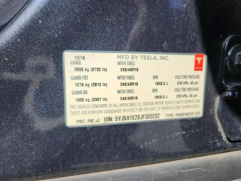 2018 TESLA MODEL S   
