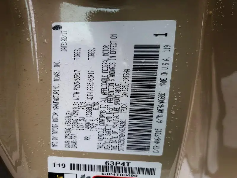 2017 TOYOTA TACOMA TRD SPORT  