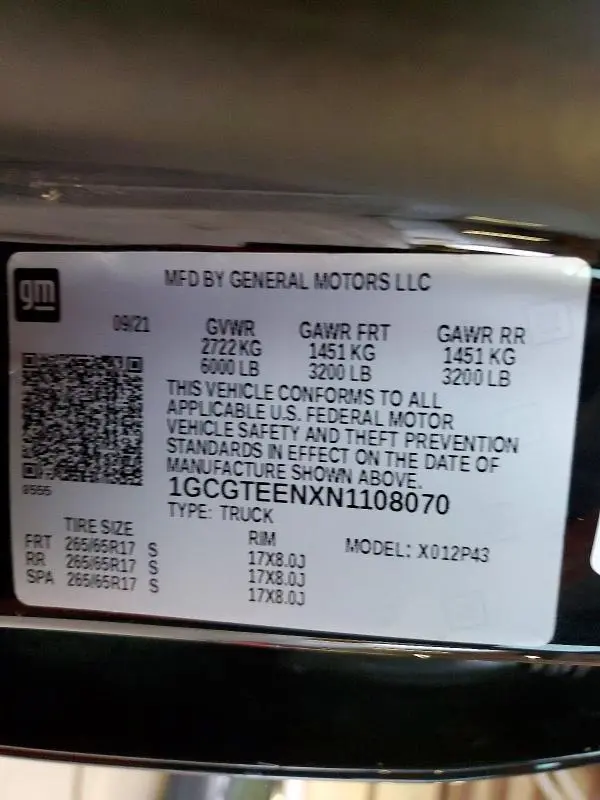 2022 CHEVROLET COLORADO ZR2  