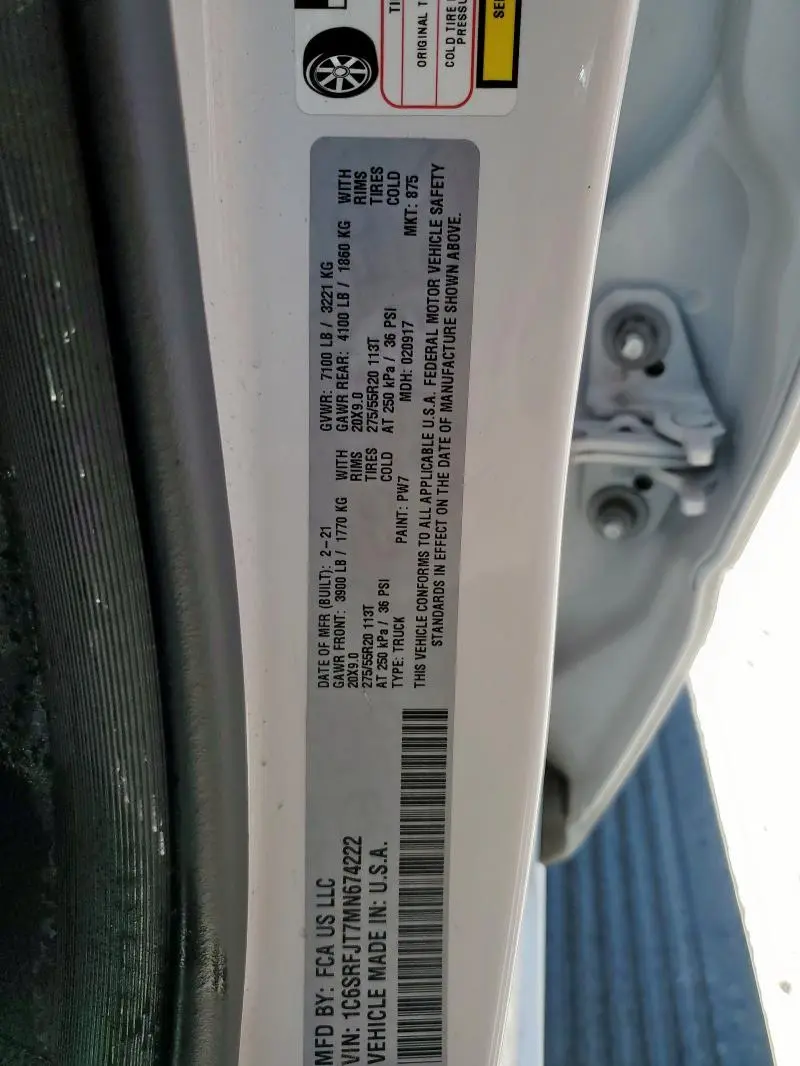 2021 RAM 1500 LARAMIE