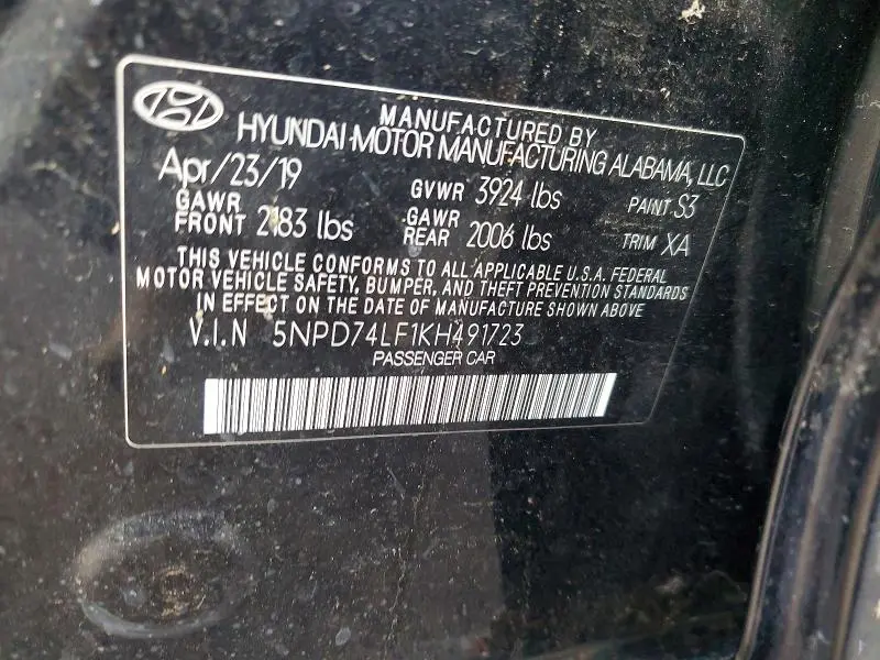 2019 HYUNDAI ELANTRA SE  