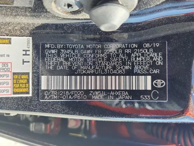 2020 TOYOTA PRIUS L  
