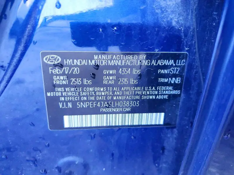 2020 HYUNDAI SONATA SEL  