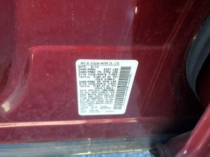 2010 NISSAN MURANO S  