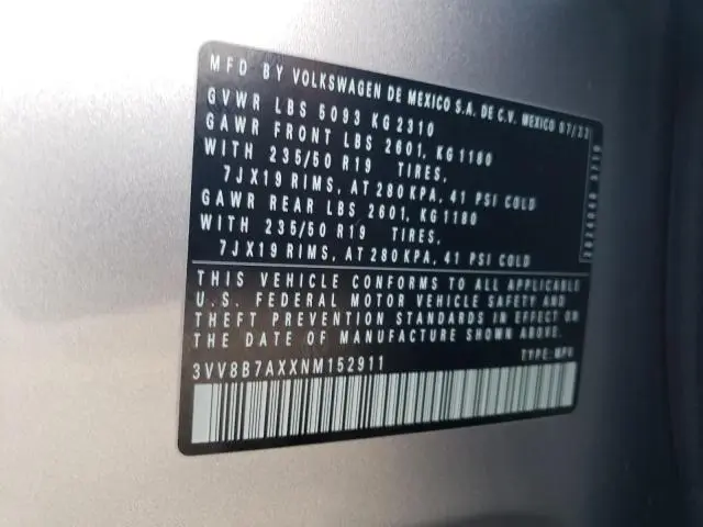 2022 VOLKSWAGEN TIGUAN SE R-LINE BLACK  