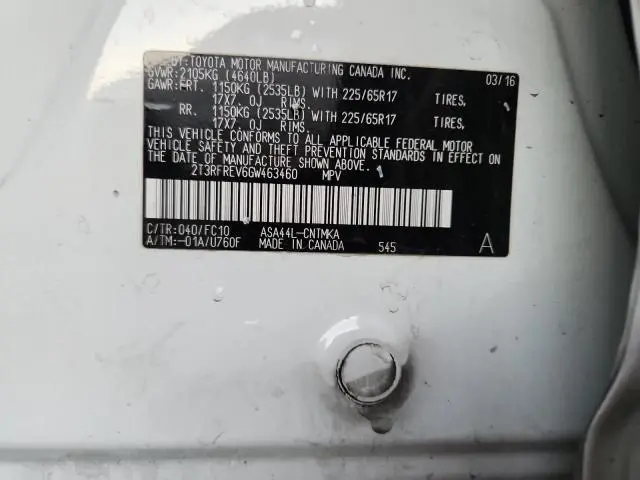 2016 TOYOTA RAV4 XLE  