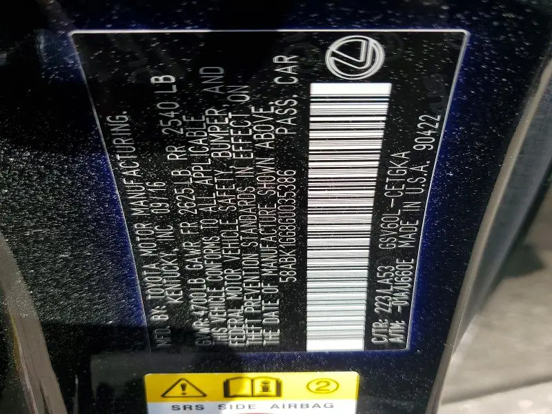 2016 LEXUS ES 350  