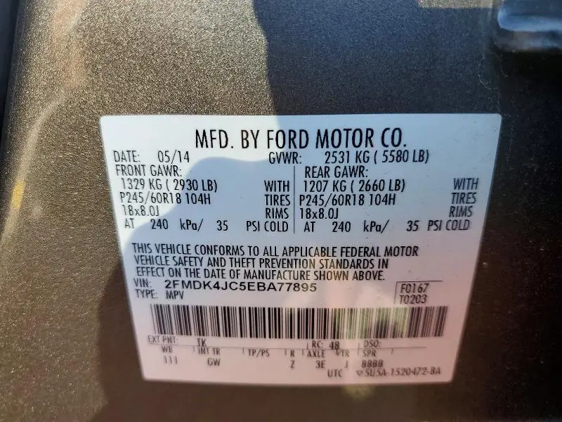 2014 FORD EDGE SEL  