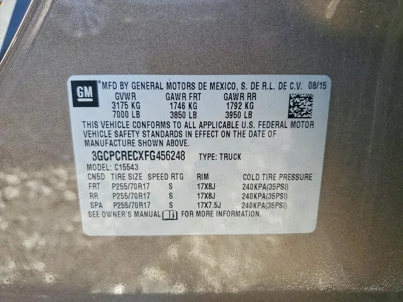 2015 CHEVROLET SILVERADO C1500 LT  