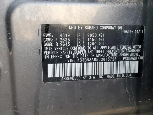 2018 SUBARU LEGACY 2.5I  