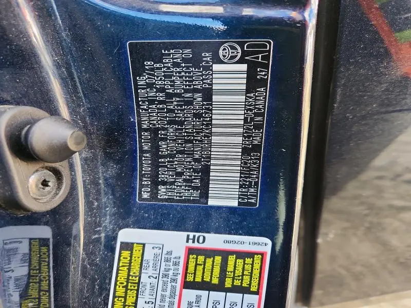 2019 TOYOTA COROLLA SE  