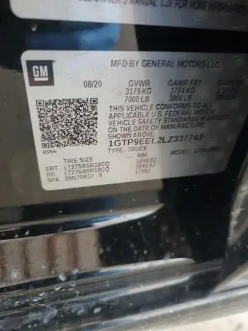 2020 GMC SIERRA K1500 AT4  