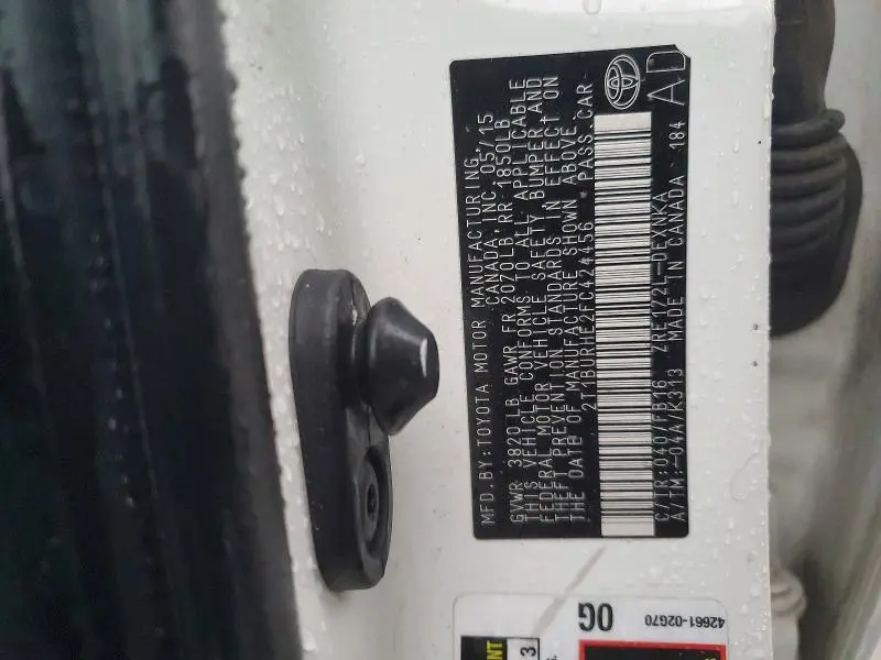 2015 TOYOTA COROLLA L  