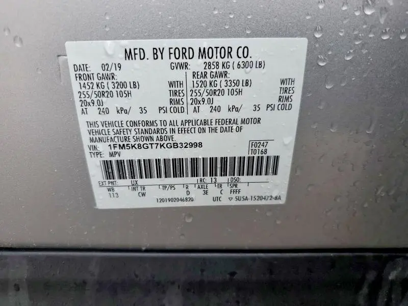 2019 FORD EXPLORER SPORT  