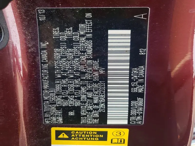 2014 LEXUS RX 350 BASE  