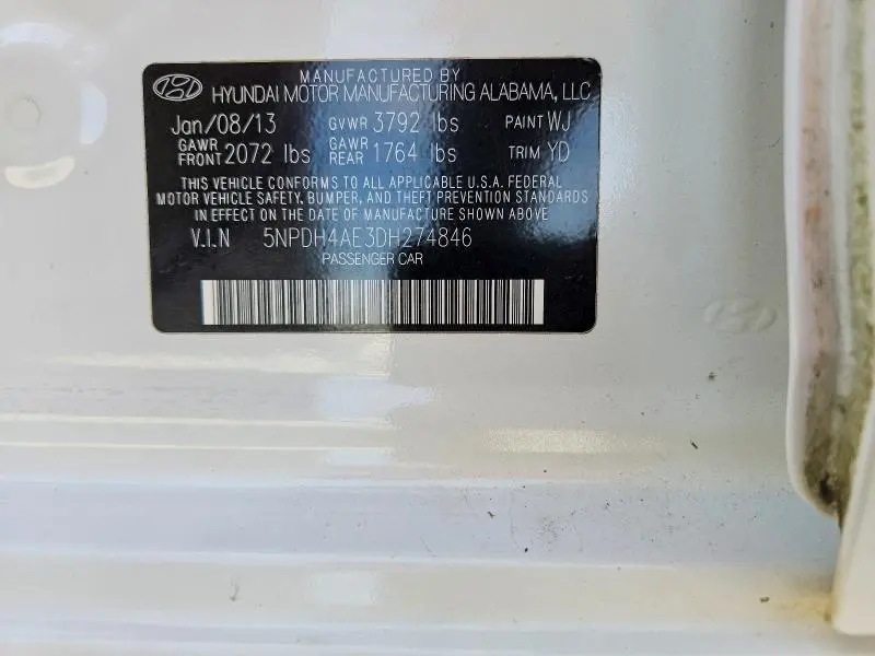 2013 HYUNDAI ELANTRA GLS  