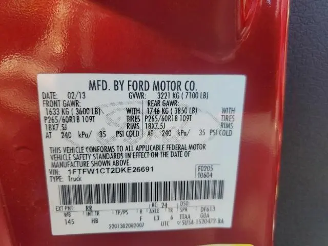 2013 FORD F150 SUPERCREW  