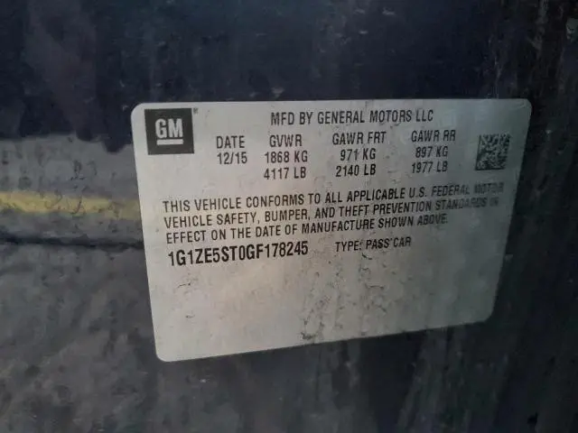 2016 CHEVROLET MALIBU LT  