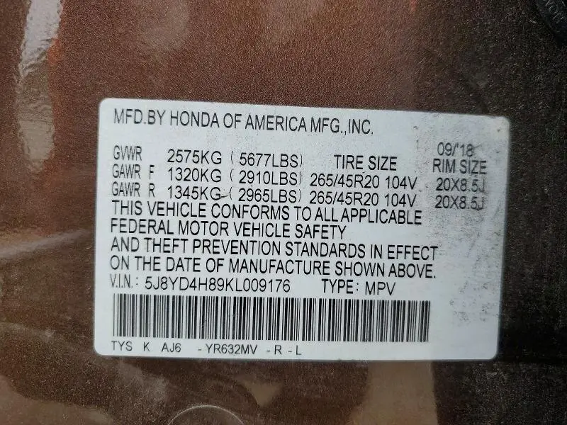 2019 ACURA MDX ADVANCE  