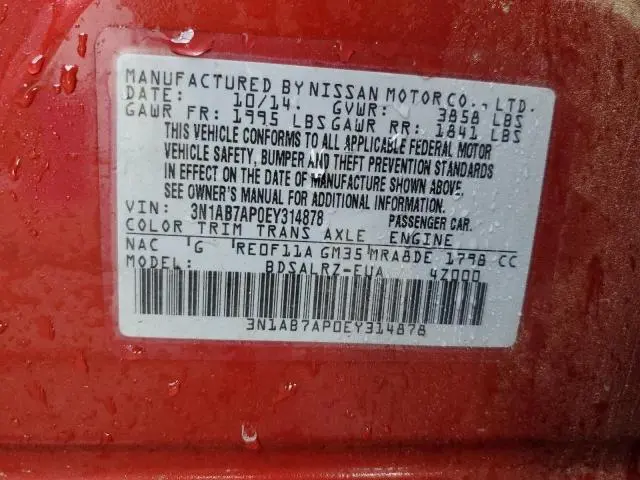 2014 NISSAN SENTRA S  