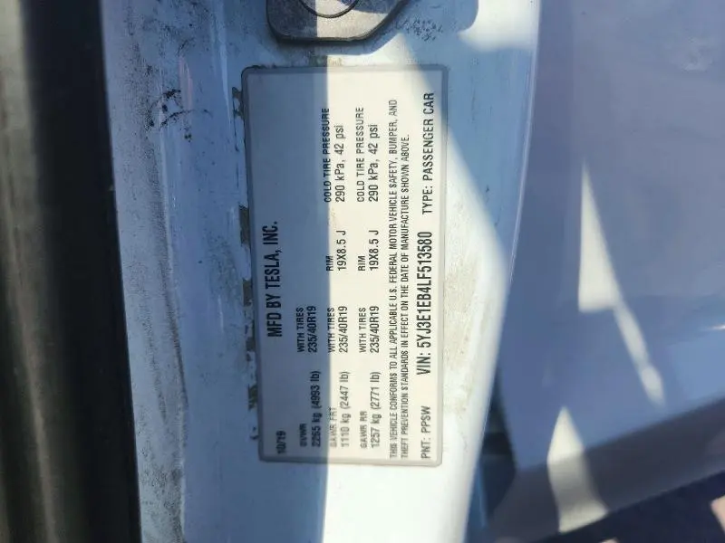 2020 TESLA MODEL 3   