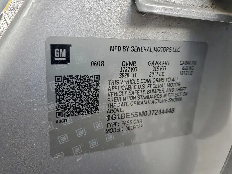 2018 CHEVROLET CRUZE LT  
