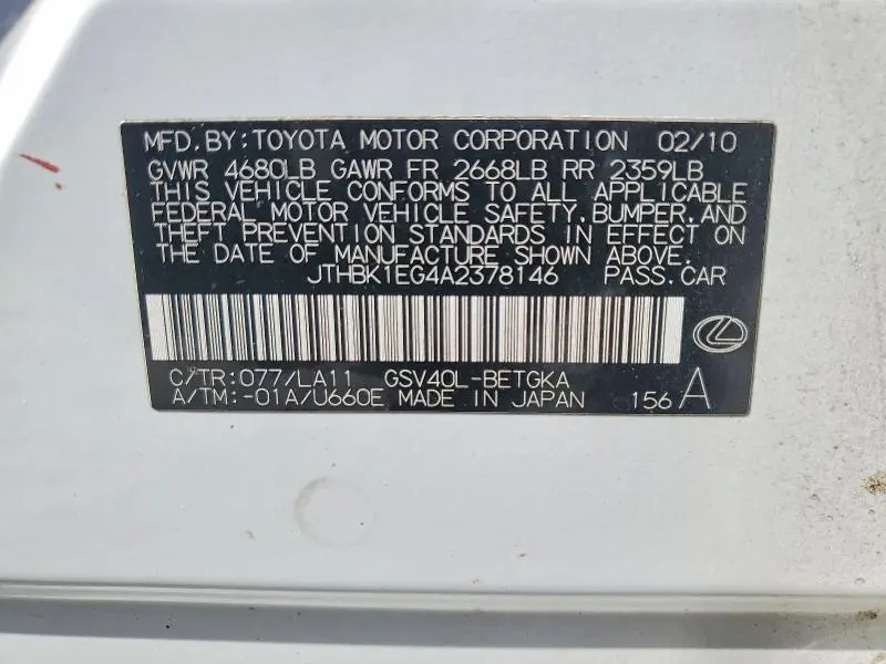 2010 LEXUS ES 350  