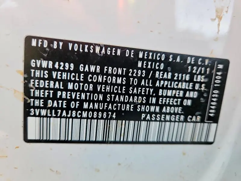 2012 VOLKSWAGEN JETTA TDI  