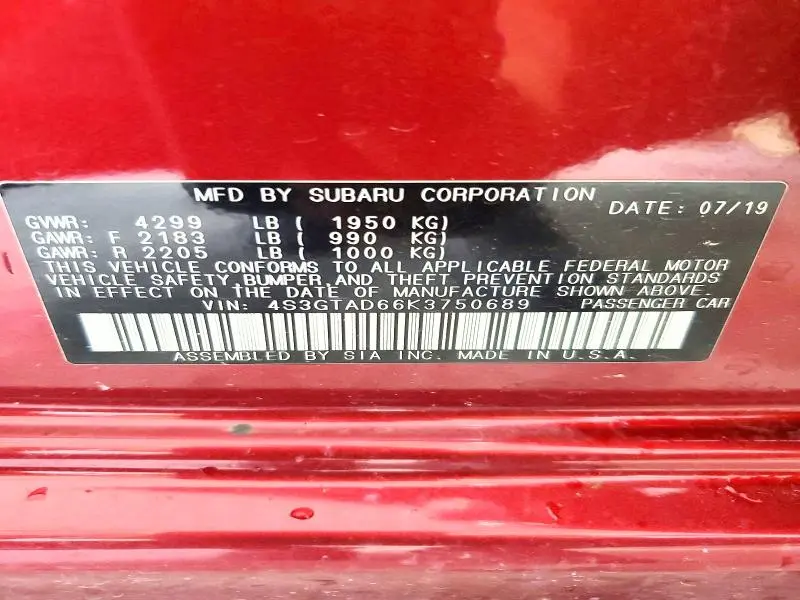 2019 SUBARU IMPREZA PREMIUM  
