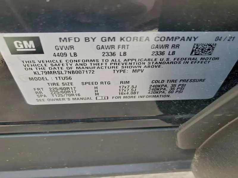 2022 CHEVROLET TRAILBLAZER LT  