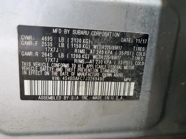 2018 SUBARU OUTBACK 2.5I PREMIUM  