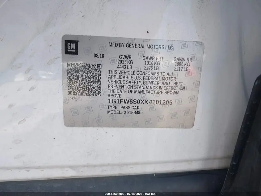 2019 CHEVROLET BOLT EV LT