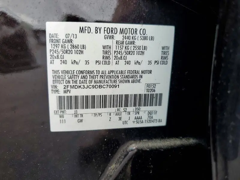 2013 FORD EDGE SEL  