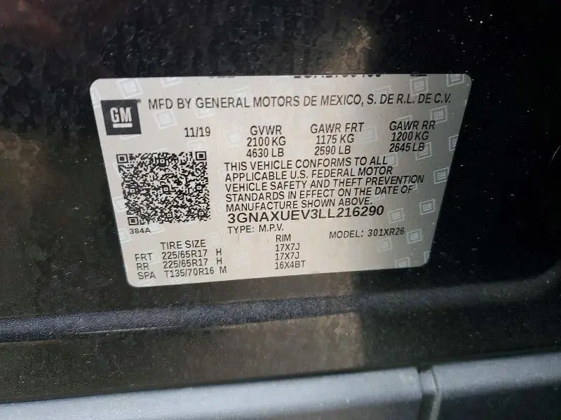2020 CHEVROLET EQUINOX LT  