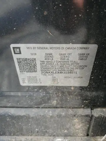 2019 CHEVROLET EQUINOX LT  