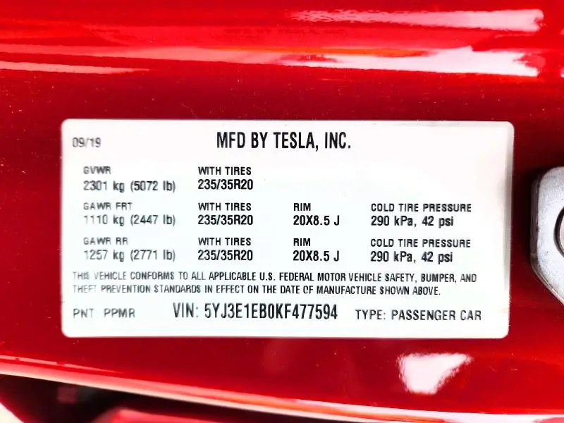 2019 TESLA MODEL 3   