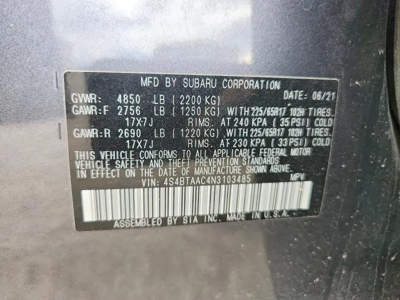 2022 SUBARU OUTBACK   