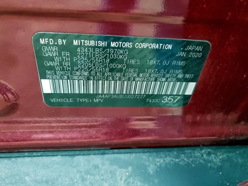 2020 MITSUBISHI OUTLANDER SPORT ES  