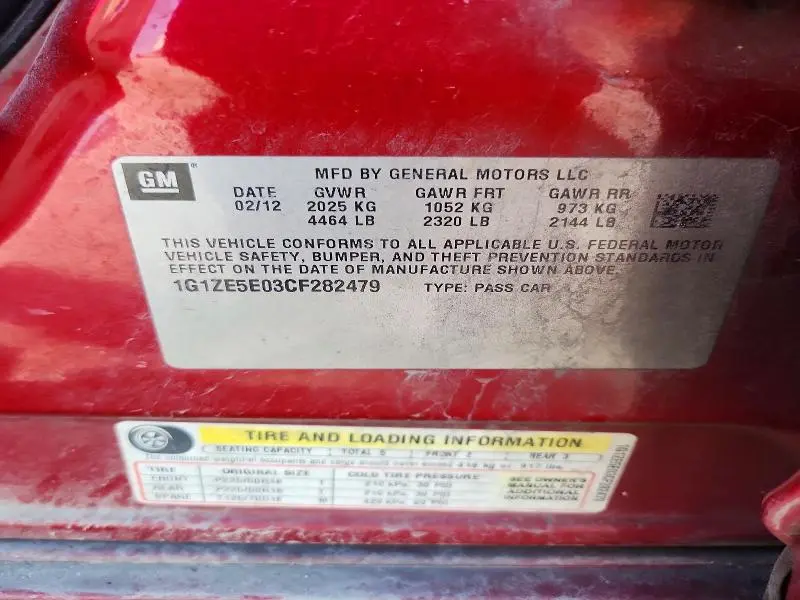 2012 CHEVROLET MALIBU LTZ  
