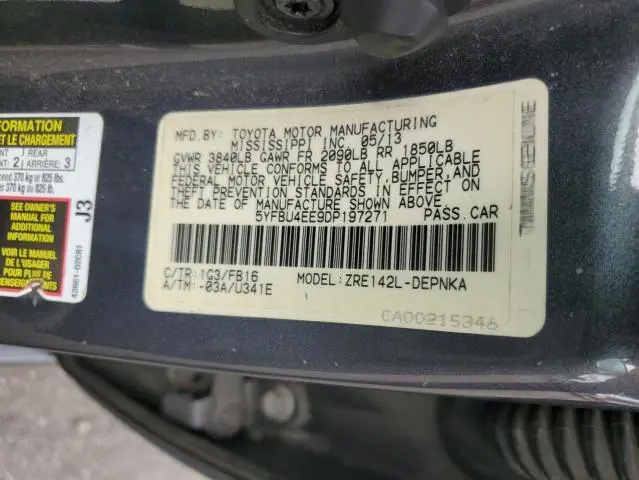 2013 TOYOTA COROLLA BASE  