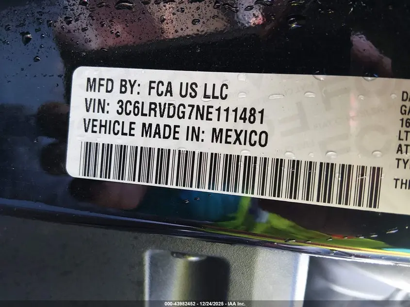2022 RAM PROMASTER 2500 HIGH ROOF 159 WB