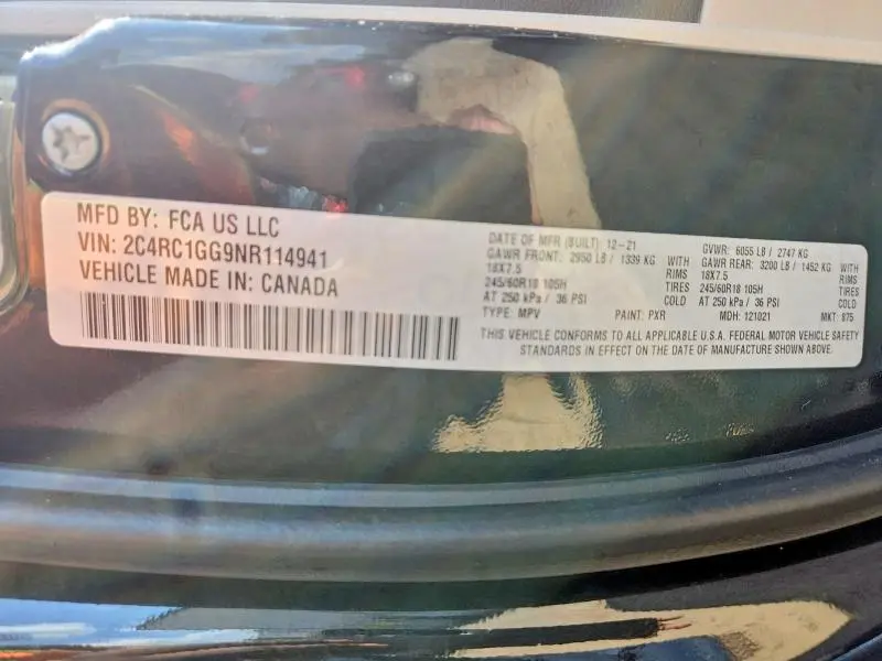 2022 CHRYSLER PACIFICA LIMITED  