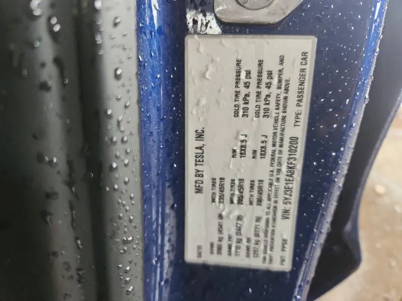 2019 TESLA MODEL 3   