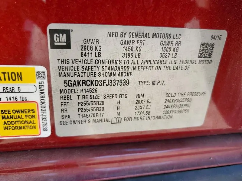 2015 BUICK ENCLAVE   