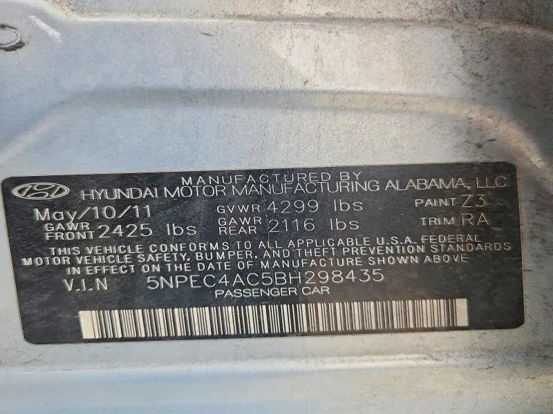 2011 HYUNDAI SONATA LIMITED  