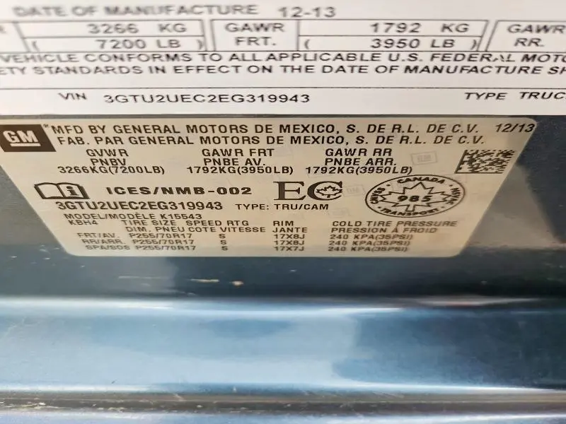 2014 GMC SIERRA K1500 SLE  